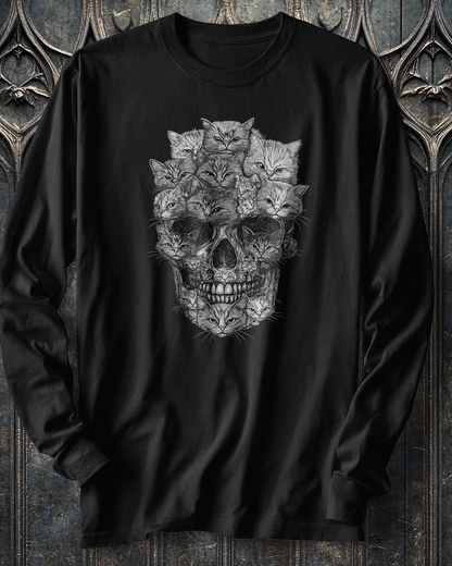 A Skull But It's Cats Long Sleeve T-Shirt