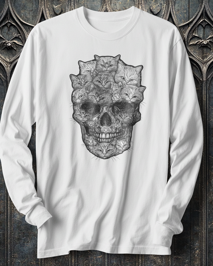A Skull But It's Cats Long Sleeve T-Shirt