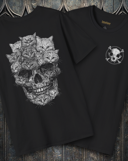 A Skull But It's Cats 2 Sided T-Shirt