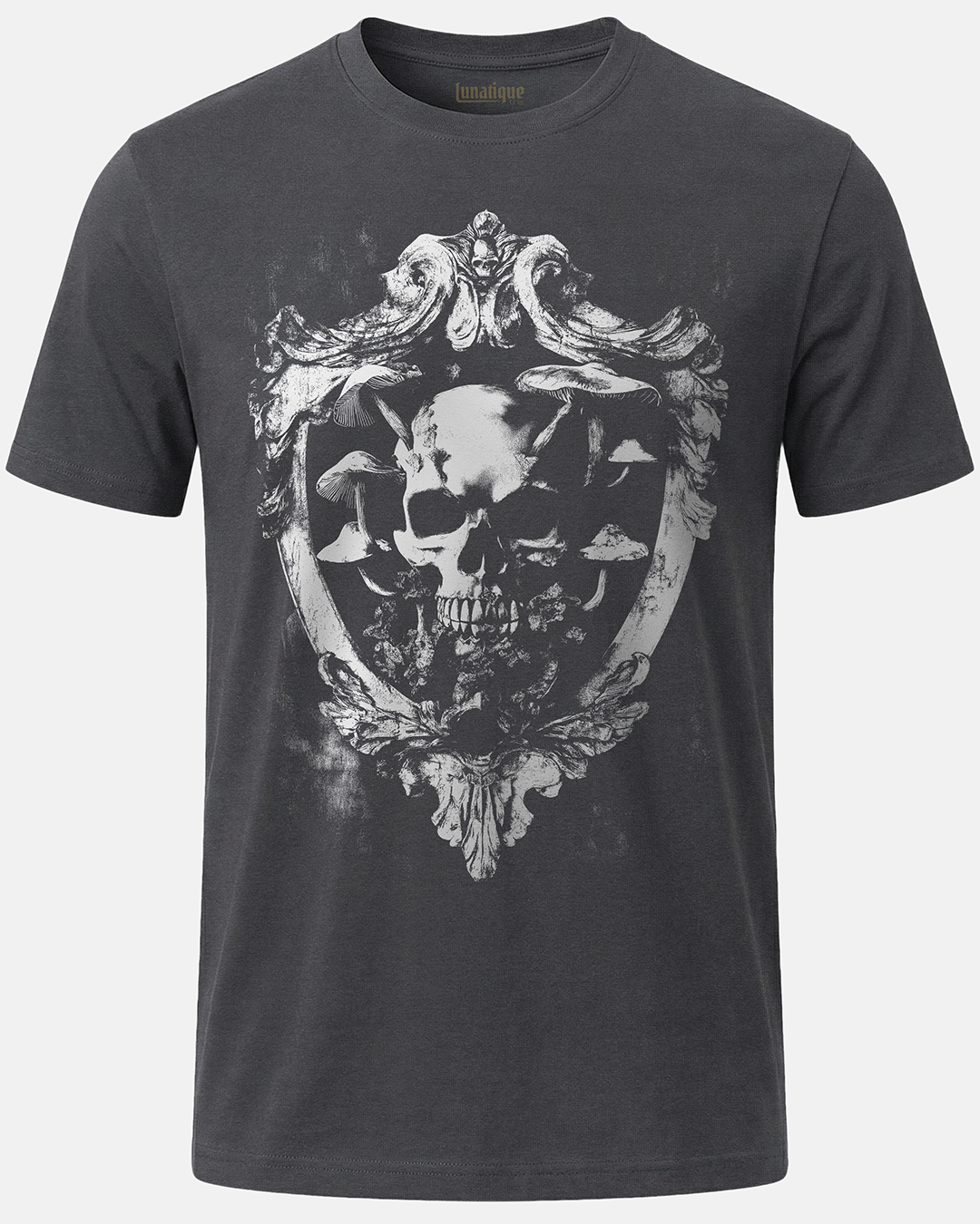 Skull with Mushrooms Crest T-Shirt