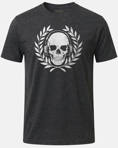 Skull with Headphones and Laurel T-Shirt