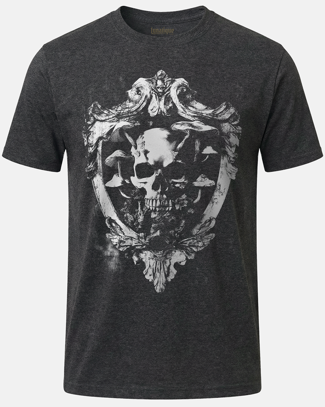 Skull with Mushrooms Crest T-Shirt