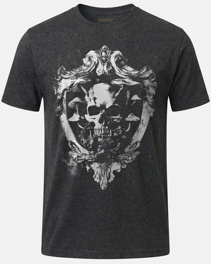 Skull with Mushrooms Crest T-Shirt