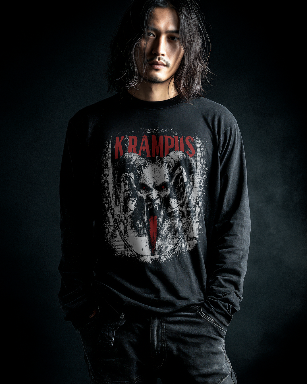Krampus in Chains Long Sleeve T-Shirt