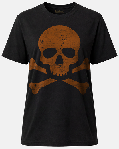 Skull and Crossebones (Orange) Unisex T-Shirt