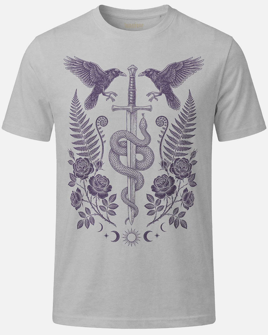 Sword Serpent and Ravens in Purple T-Shirt