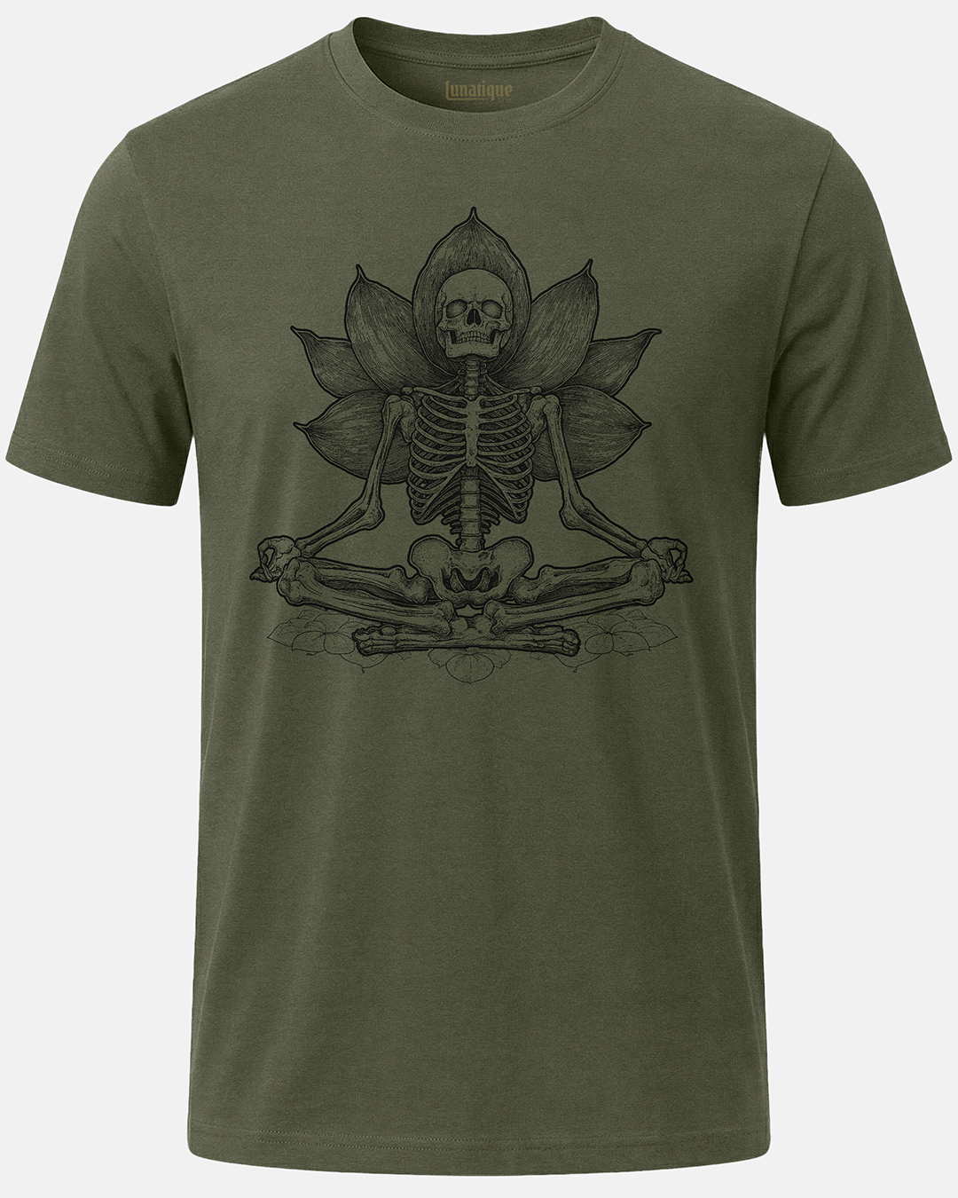 Meditating Skeleton w Lotus T-Shirt