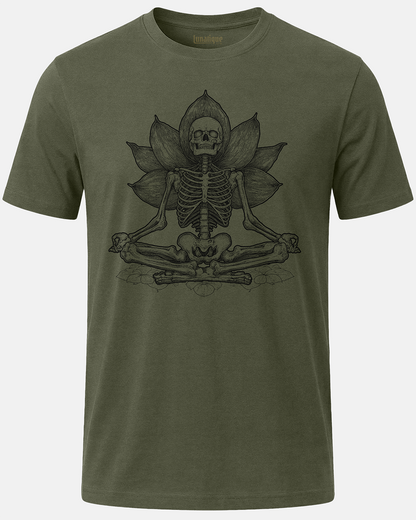 Meditating Skeleton w Lotus T-Shirt