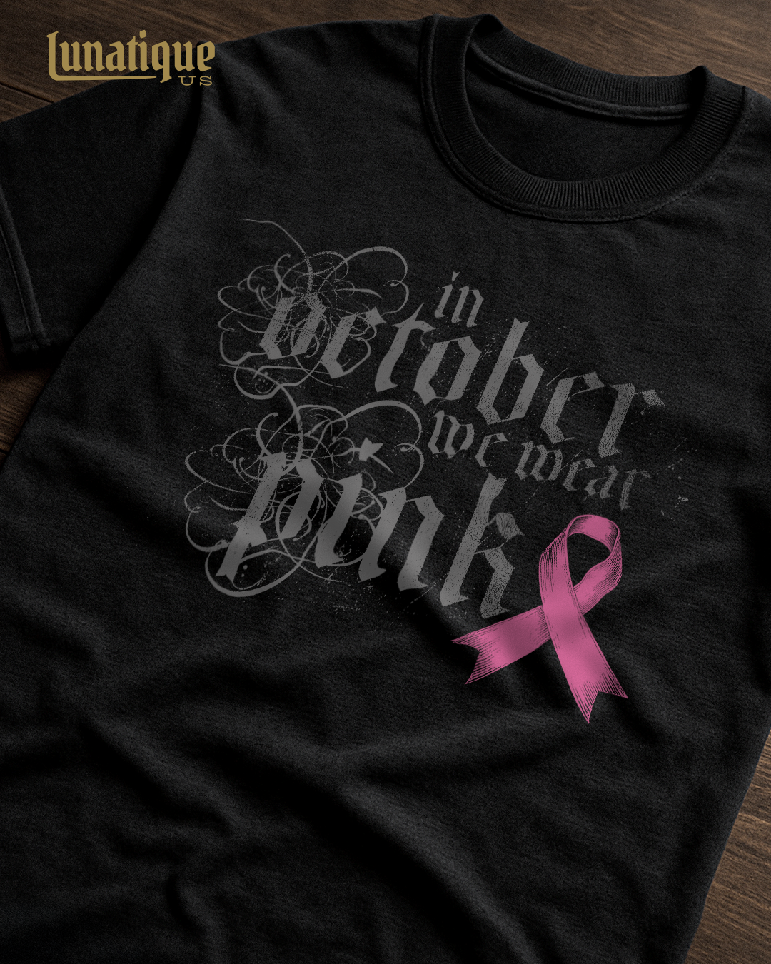 Pink October Text Version T-Shirt