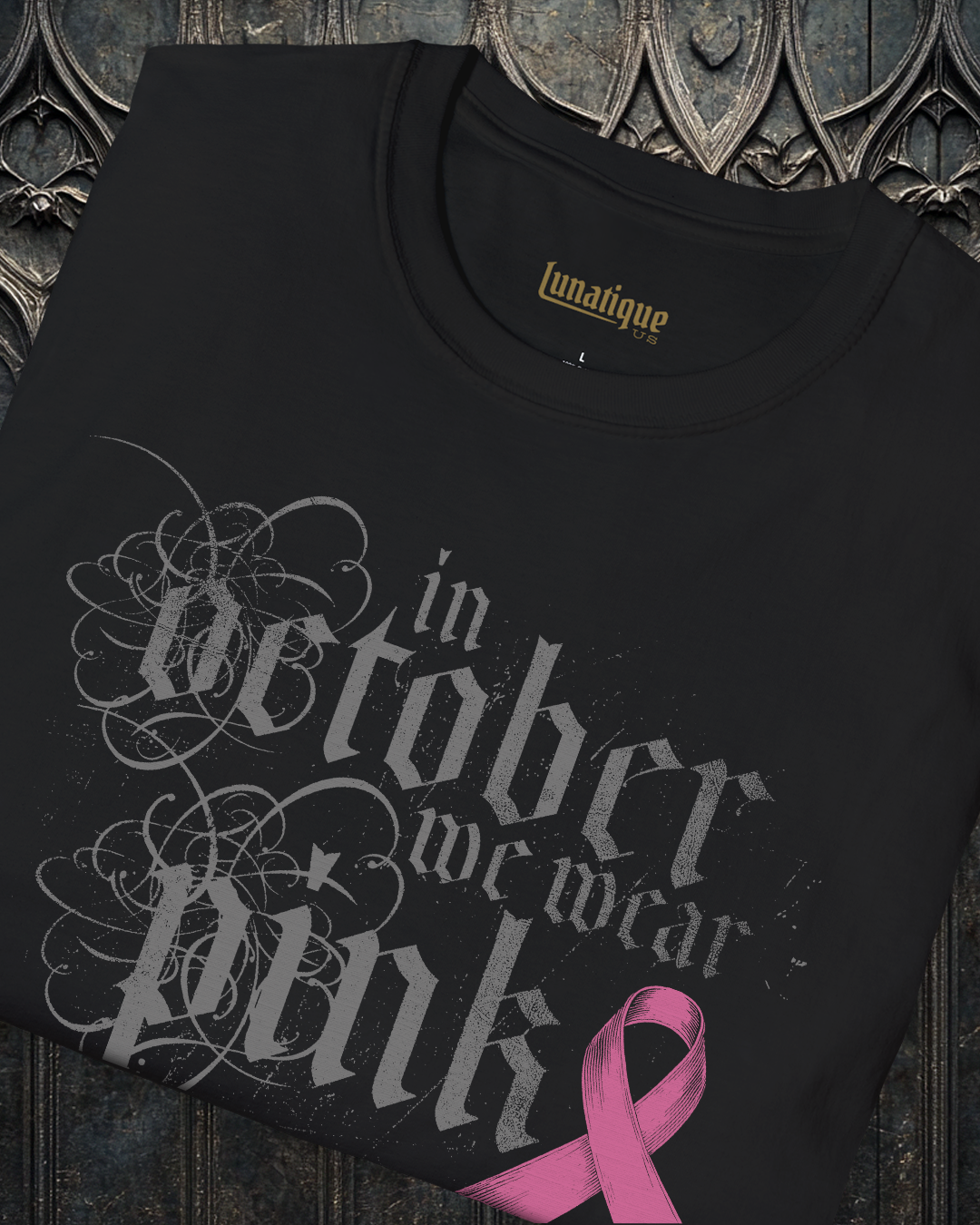 Pink October Text Version T-Shirt