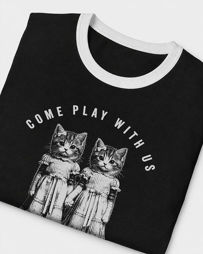 Come Play With Us Women's Ringer Baby Tee