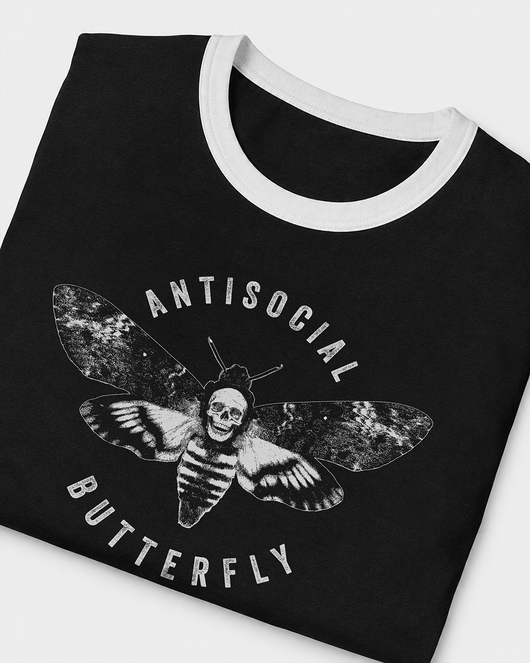 Antisocial Butterfly Women's Ringer Baby Tee