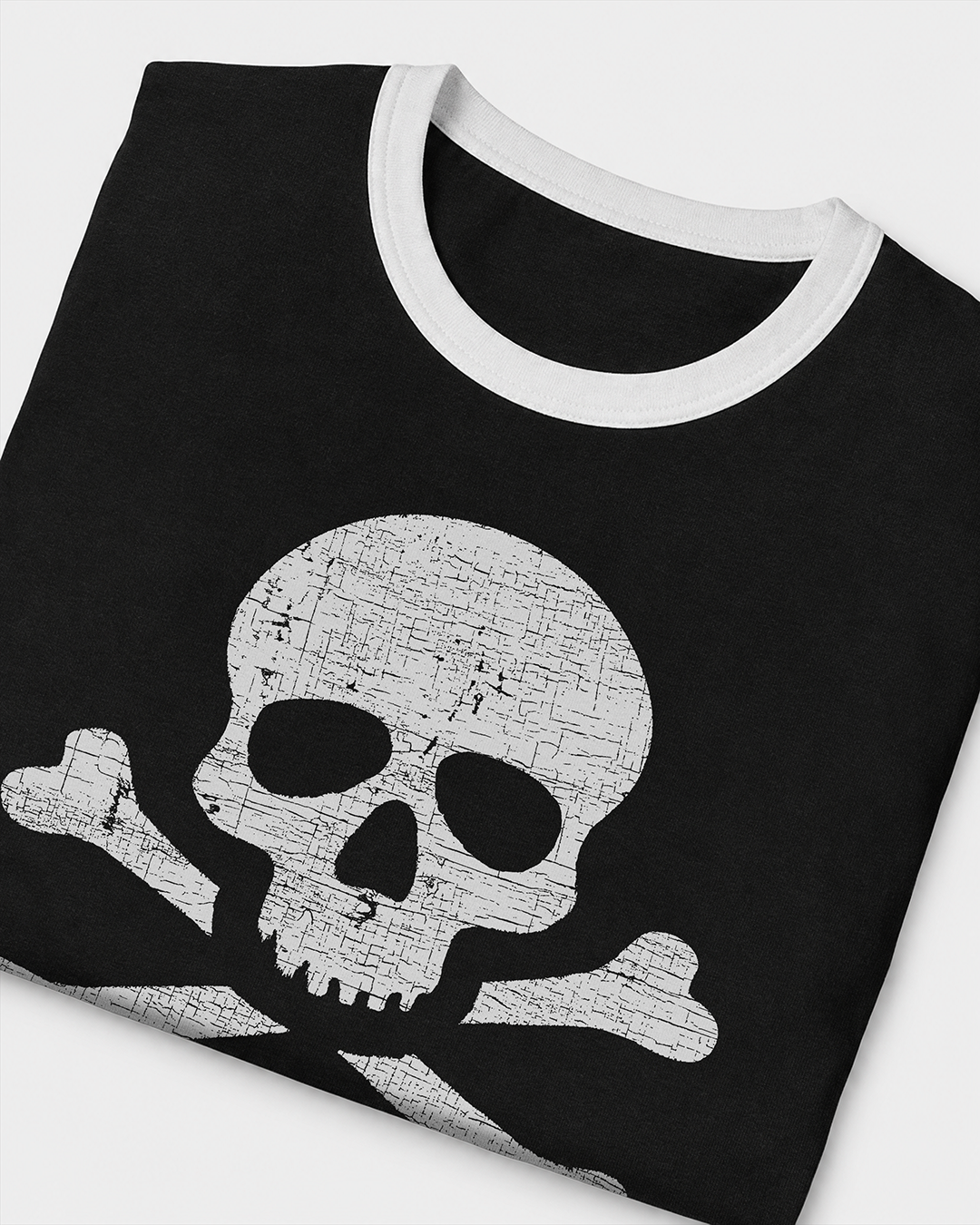 Skull and Crossbones Women's Ringer Baby Tee