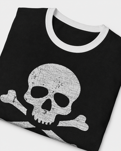 Skull and Crossbones Women's Ringer Baby Tee