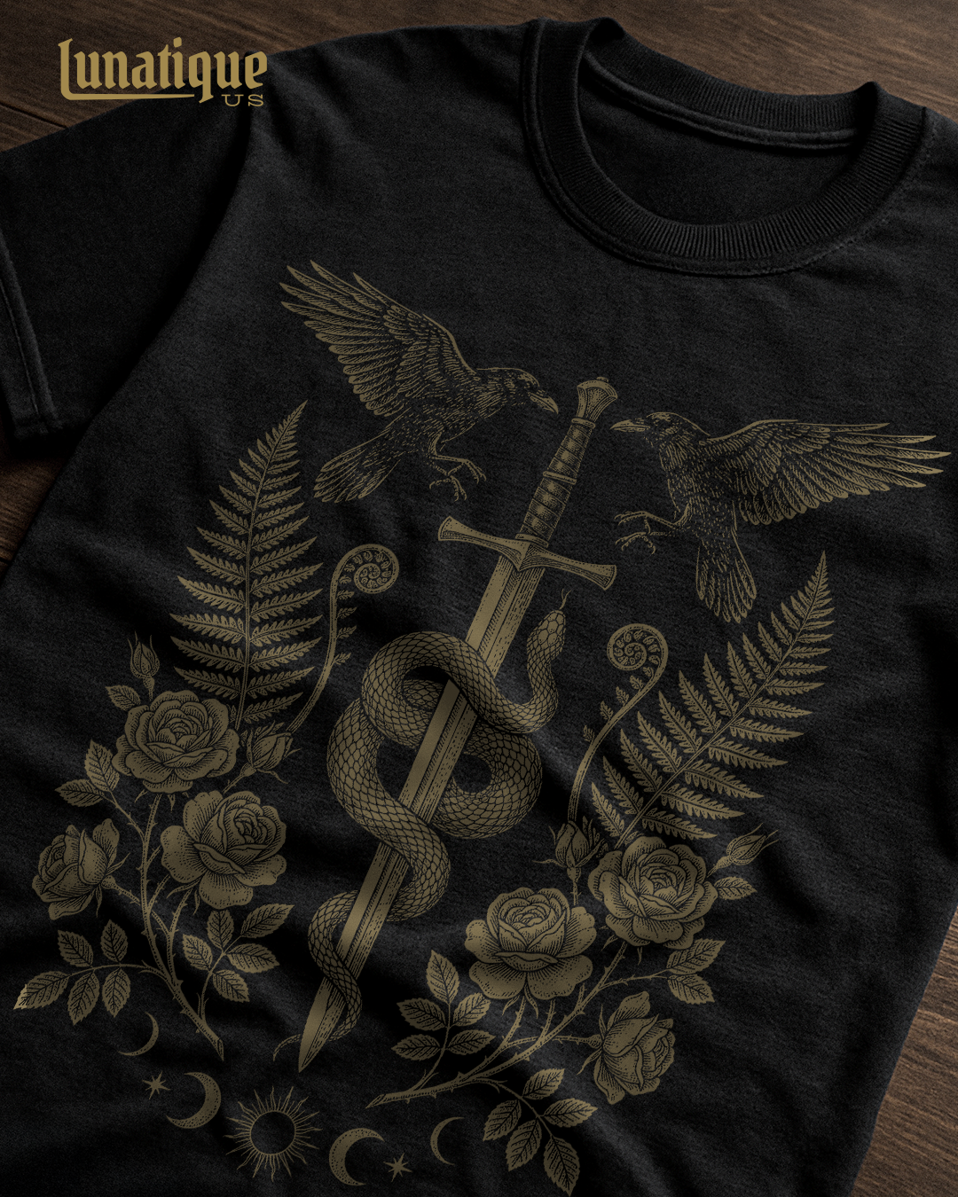 Sword Serpent and Ravens T-Shirt