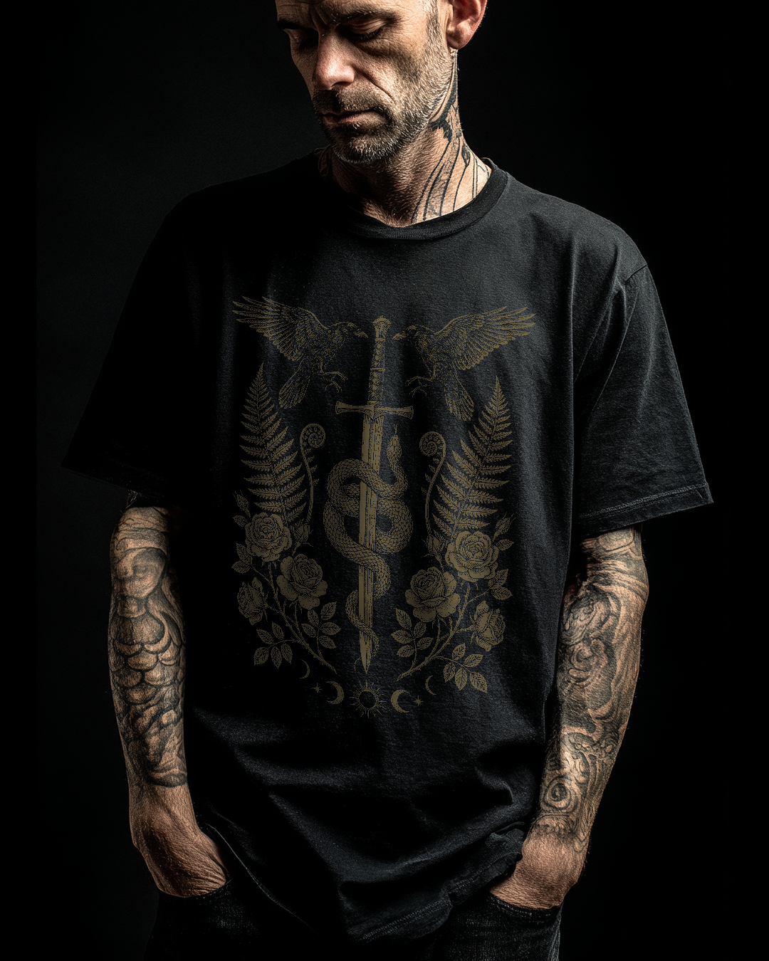 Sword Serpent and Ravens T-Shirt