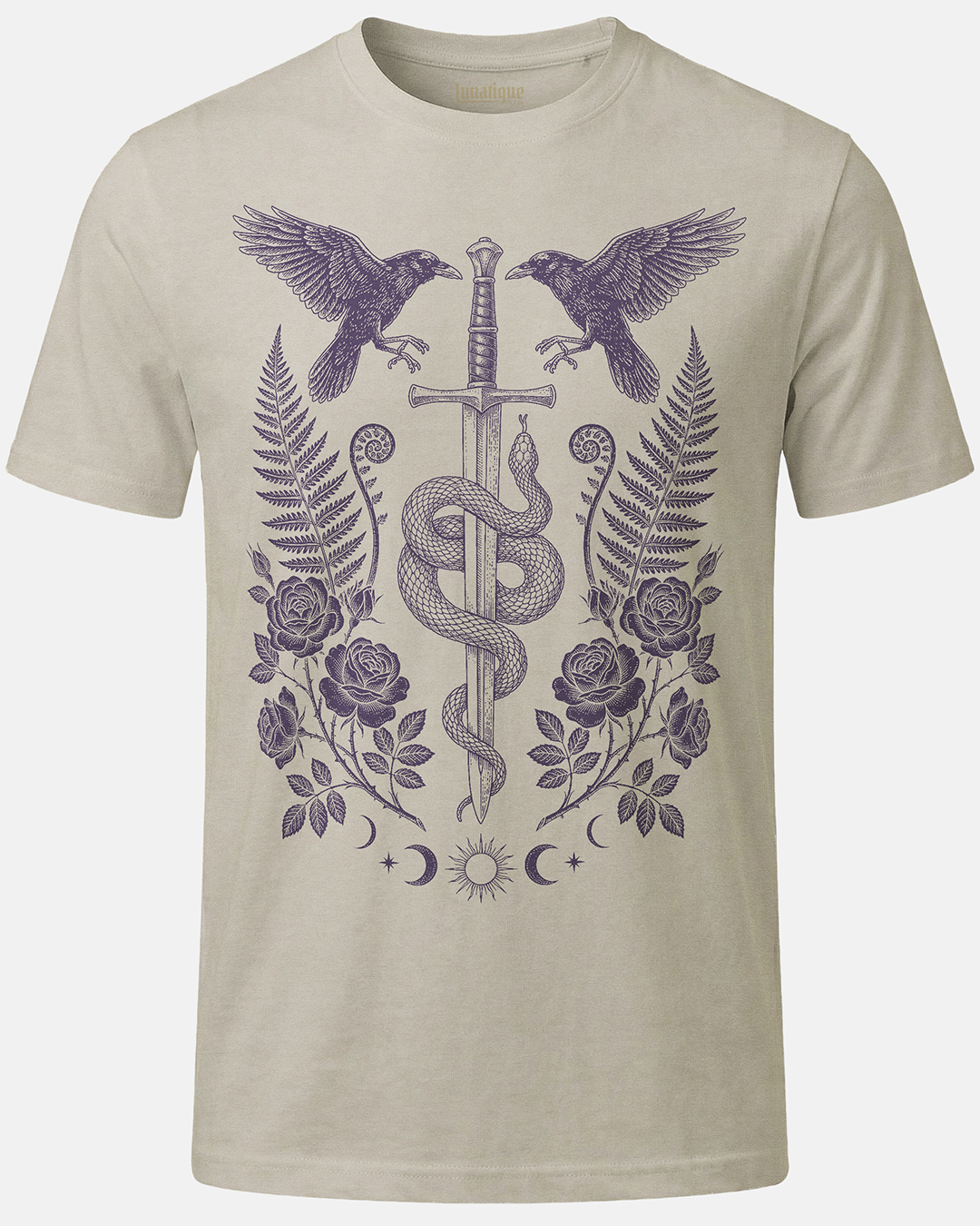 Sword Serpent and Ravens in Purple T-Shirt
