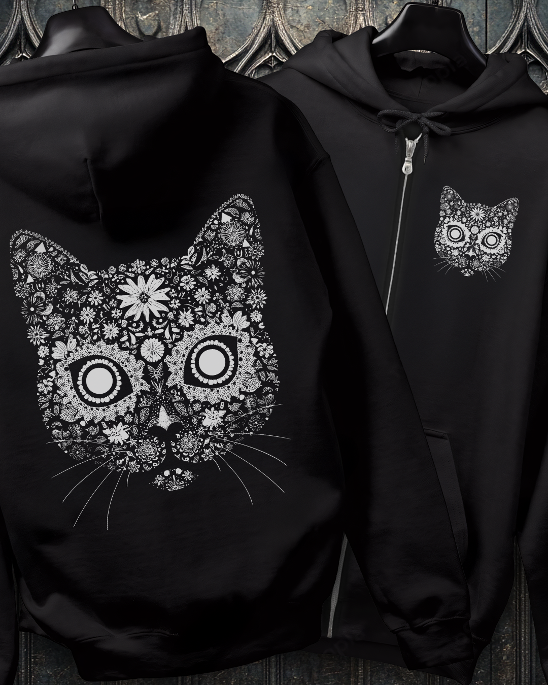 Sugar Cat Zip-Up Hoodie (2 Sided)