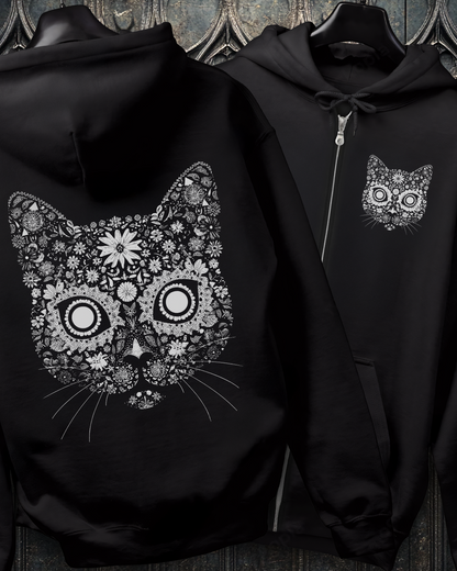 Sugar Cat Zip-Up Hoodie (2 Sided)