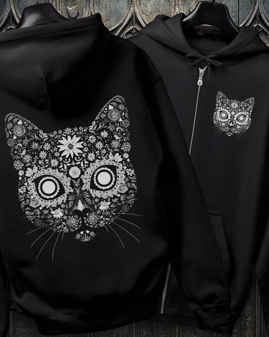 Sugar Cat Zip-Up Hoodie (2 Sided)
