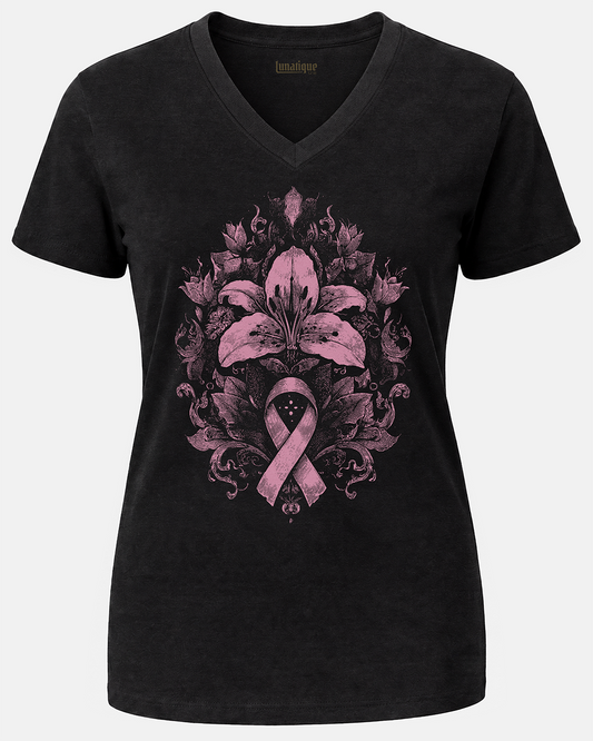 Pink Lily Unisex V-Neck T-Shirt