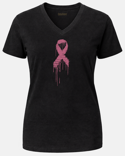 Dripping Ribbon Unisex V-Neck T-Shirt