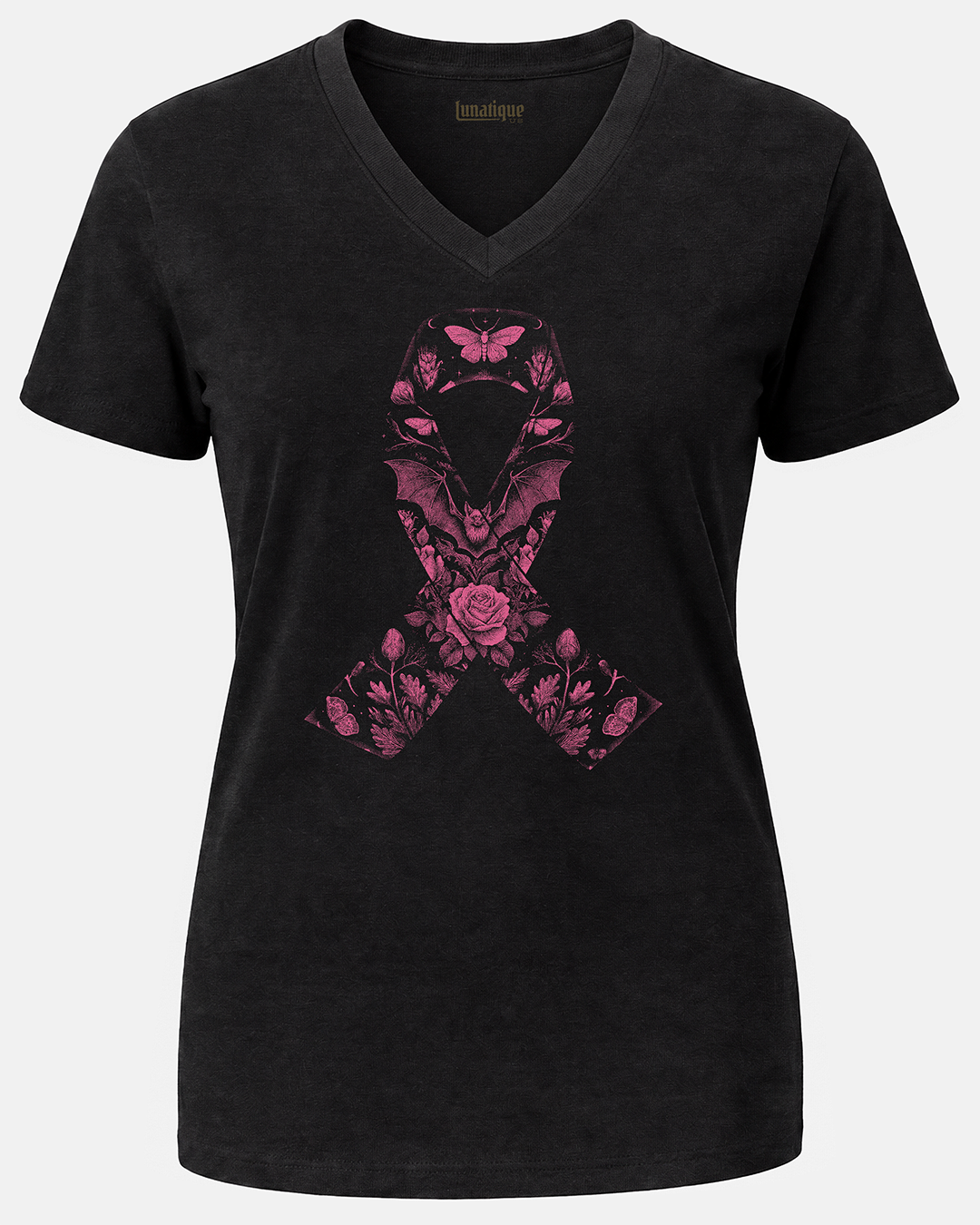 Breast Cancer Ribbon Unisex V-Neck T-Shirt