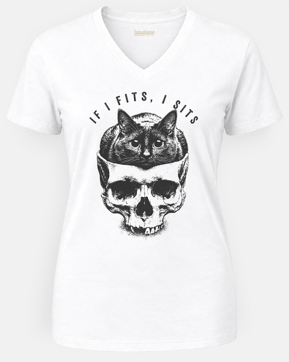 If I fits, I sits Unisex V-Neck T-Shirt
