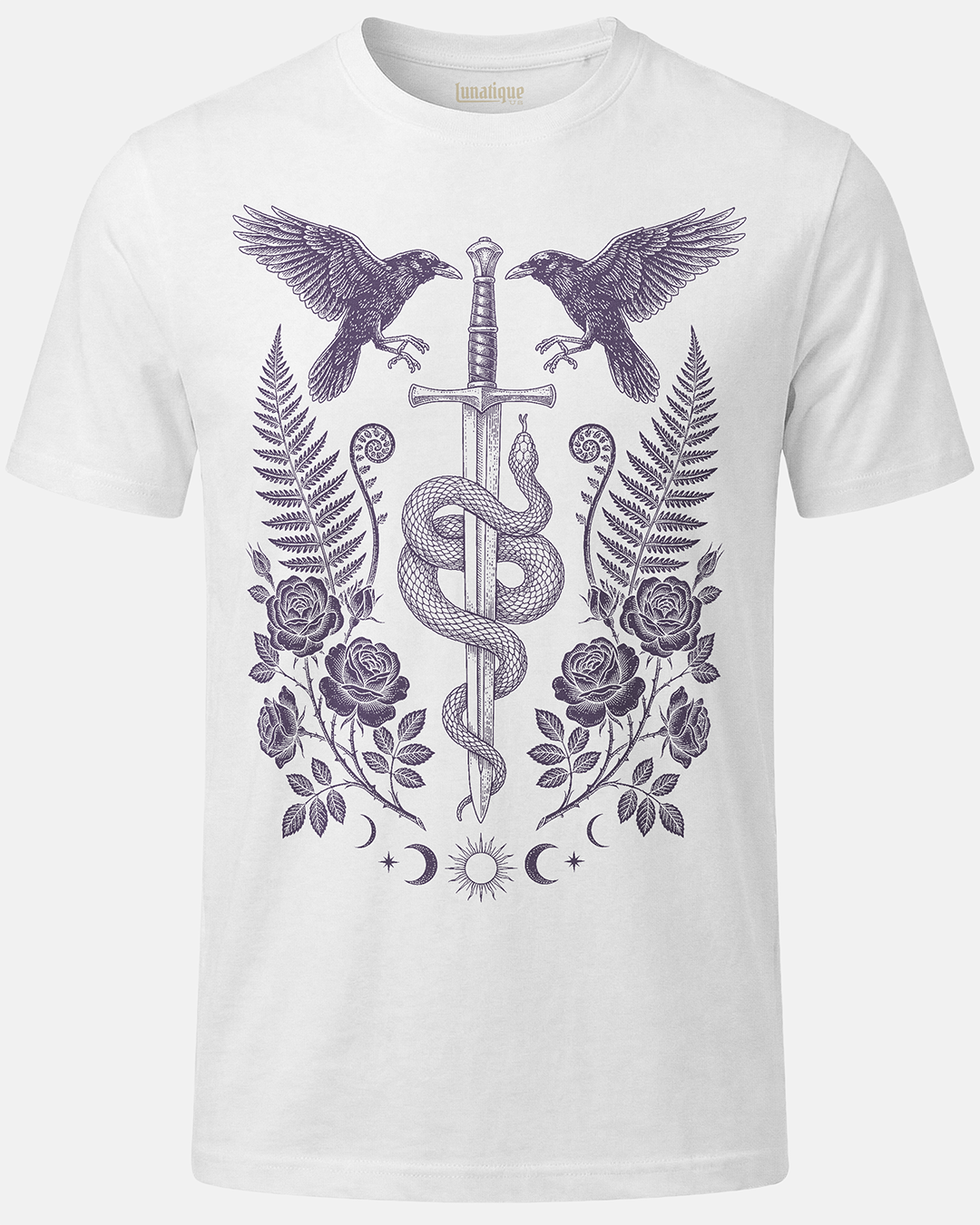 Sword Serpent and Ravens in Purple T-Shirt