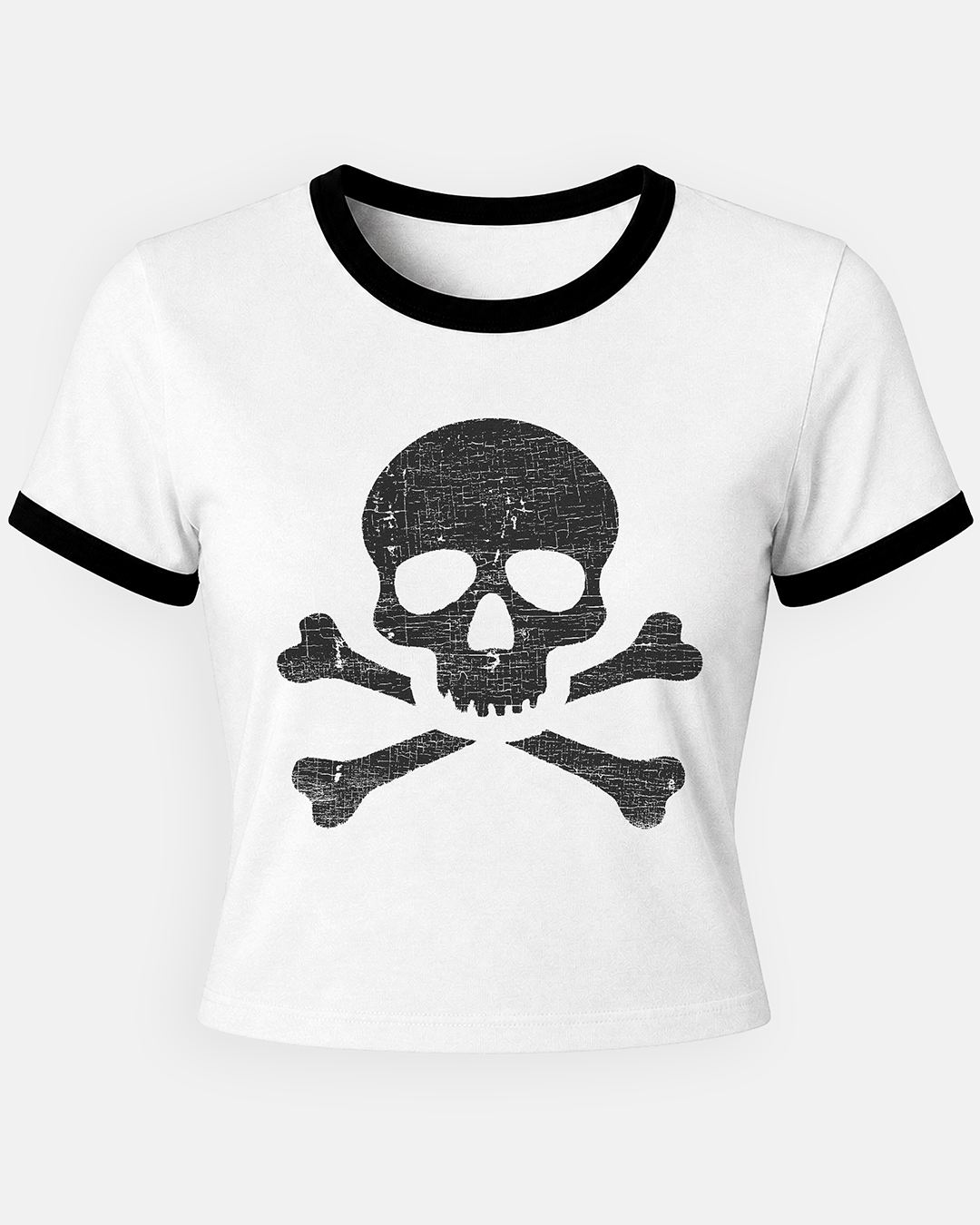Skull and Crossbones Women's Ringer Baby Tee