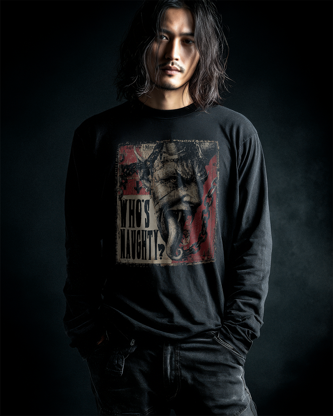 Who's Naughty? Long Sleeve T-Shirt