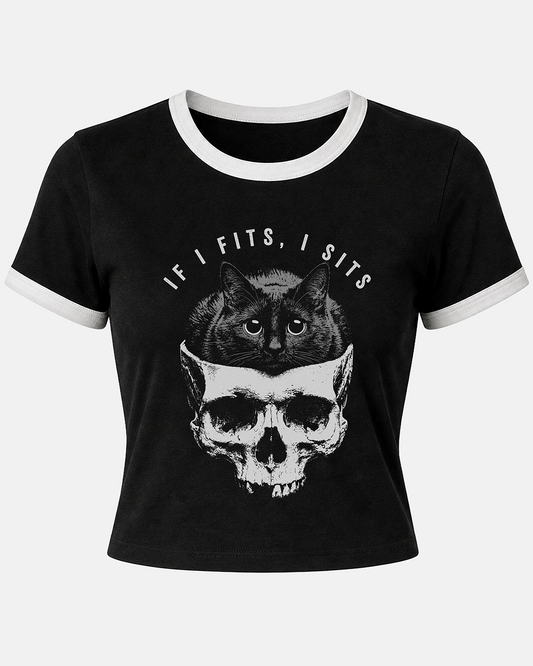 If I Fits, I Sits Women's Ringer Baby Tee