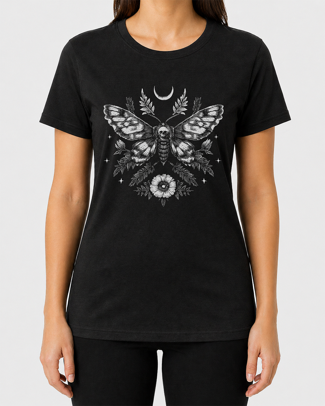 Death’s Head Moth Floral Women's Cut T‑Shirt