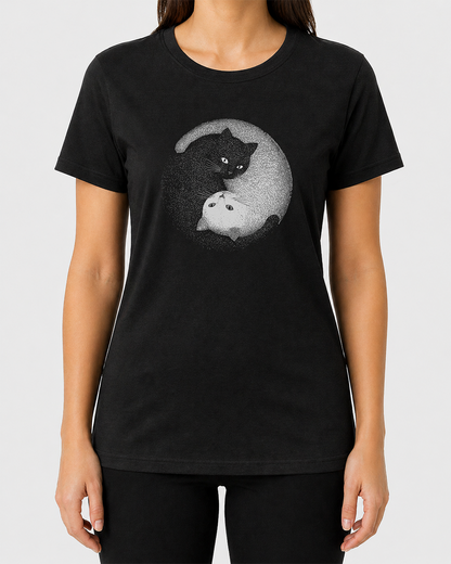 Yin-Yang Cats Women's Cut T‑Shirt
