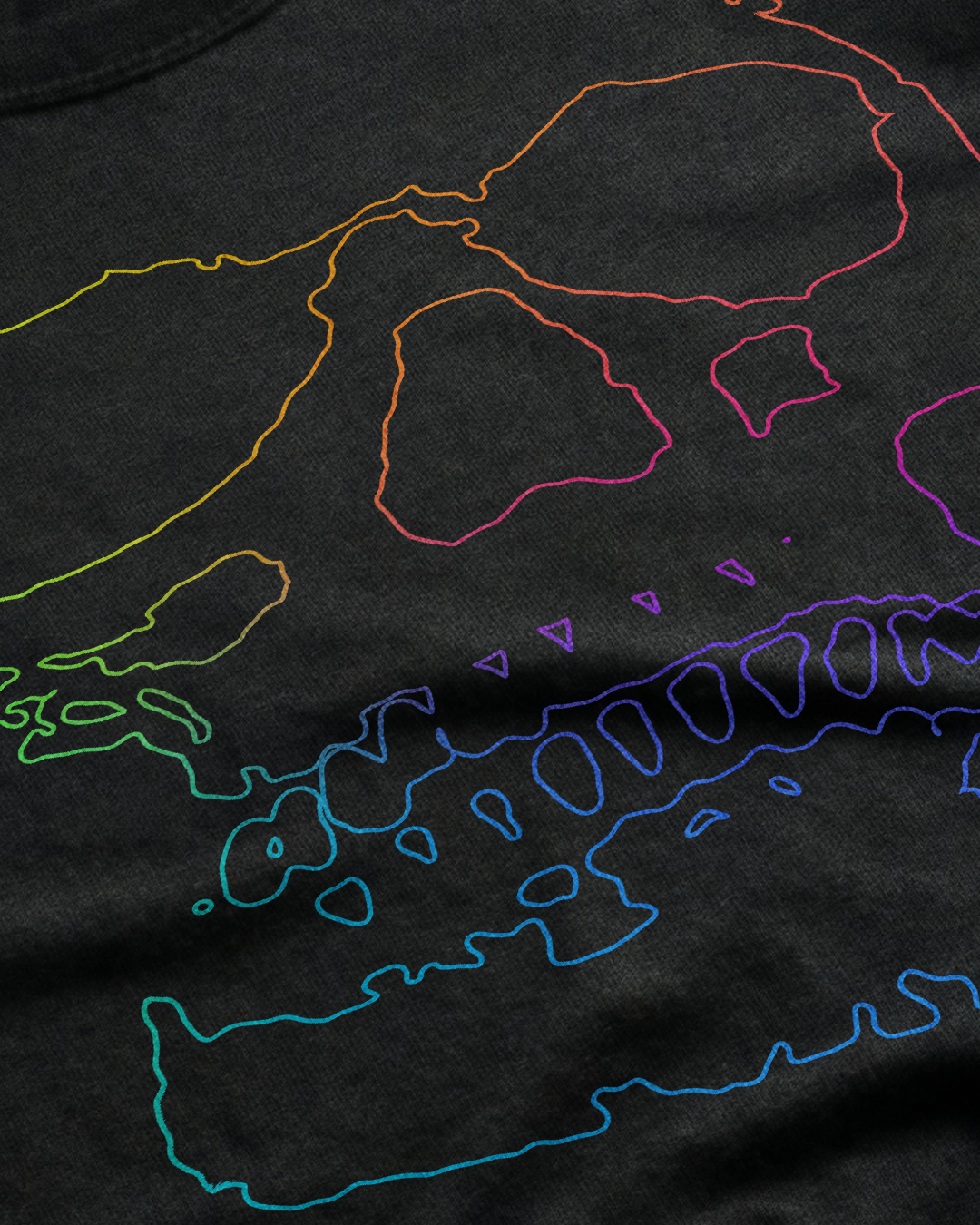 Rainbow Line Skull Women's Cut T‑Shirt