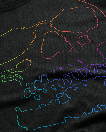 Rainbow Line Skull Women's Cut T‑Shirt