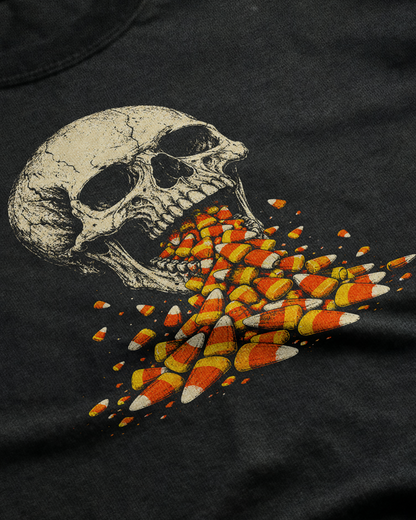 Skull Barfing Candy Corn Unisex T-Shirt